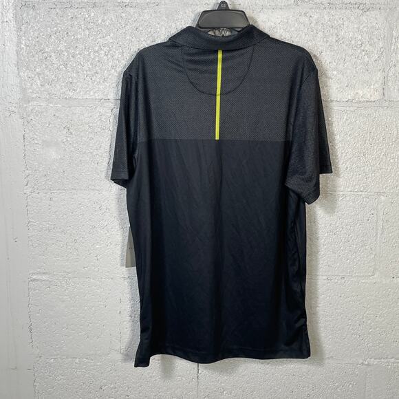 Pga Tour Men's Airflux Birdseye Block Print SS Golf Polo Shirt, caviar Small - Picture 2 of 6